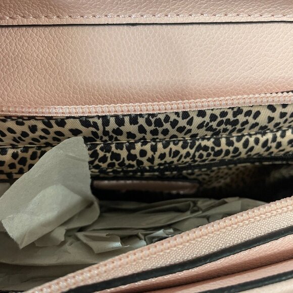 Isabelle Blush Pink Vegan Quilted Crossbody Bag Wallet Set Chain Strap Trendy - Picture 5 of 9